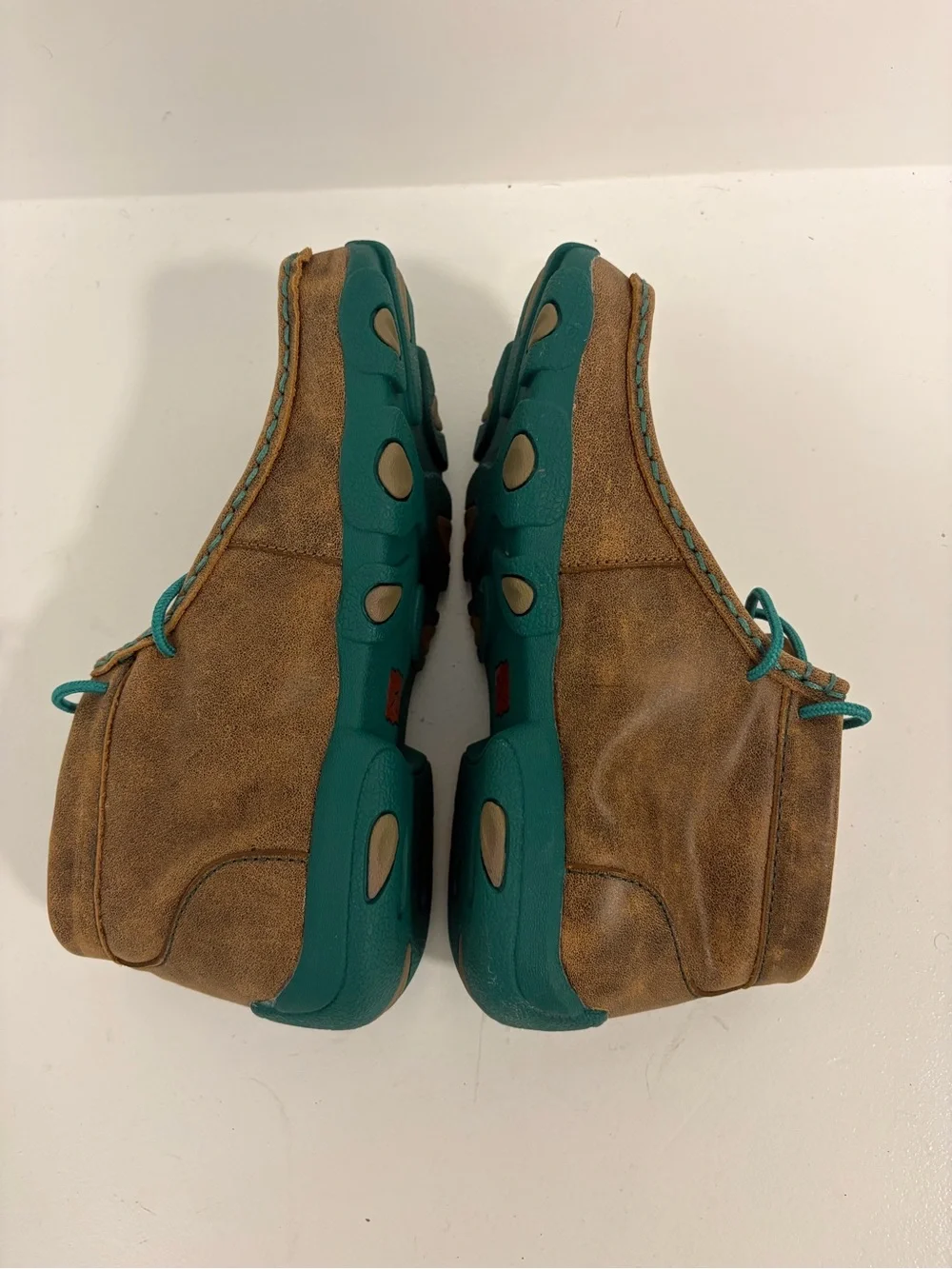 Twisted X Chukka Driving Moc Boots size 2 youth Kids YDM0017 Bomber & Turquoise